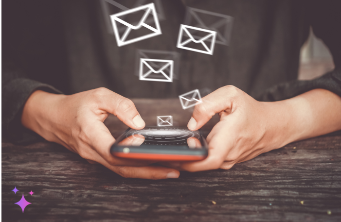 A person messaging on their phone.