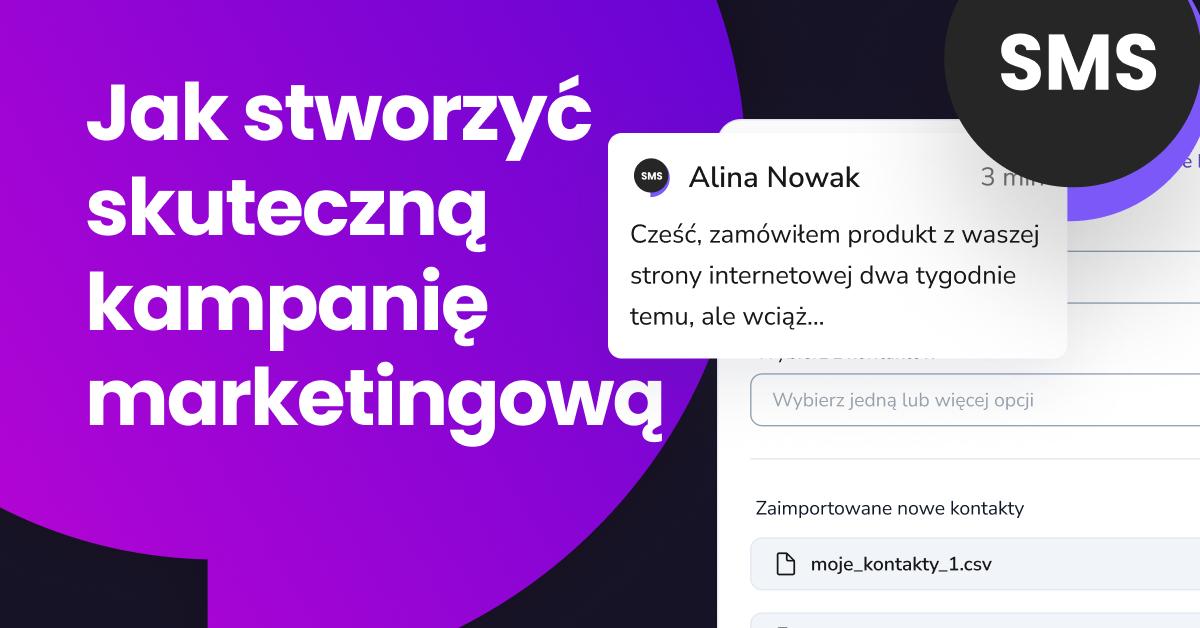Telefon obok tytułu „Jak stworzyć skuteczną kampanię marketingową SMS”, ilustrujący, czym jest kampania marketingowa SMS i jak ją przeprowadzić