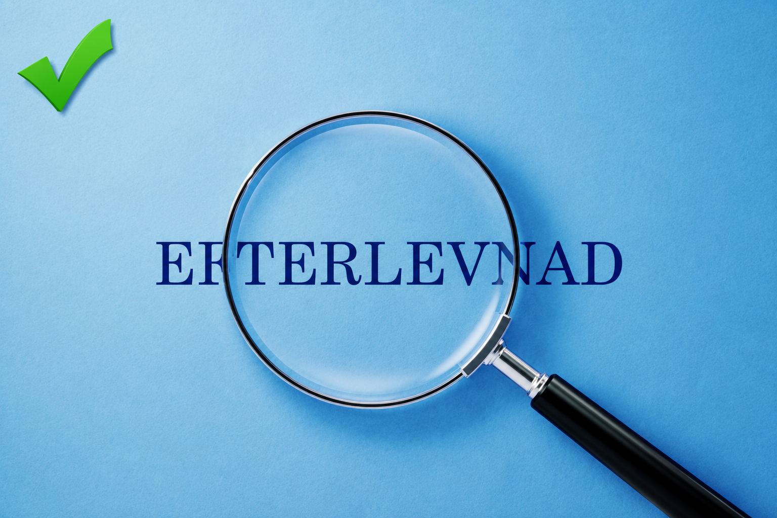 Ordföljsamhet på blå bakgrund under ett förstoringsglas.