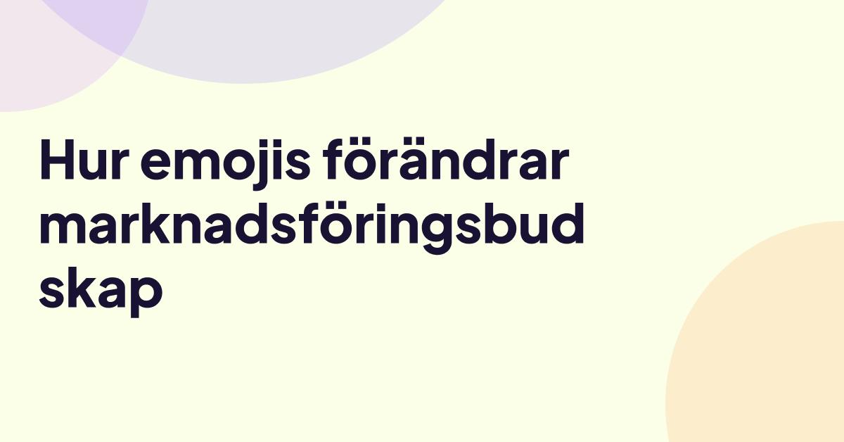 Emoji-marknadsföringsbudskapsgrafik på en minimalistisk pastellbakgrund.