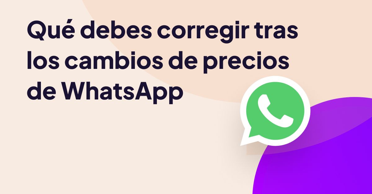 Gráfico que ilustra las actualizaciones de estrategia empresarial para los cambios de precios de WhatsApp, con el logotipo de WhatsApp y texto de titular en negrita.