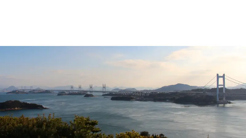Great Seto Bridge and the Seto Inland Sea viewed from Washuzan in Okayama