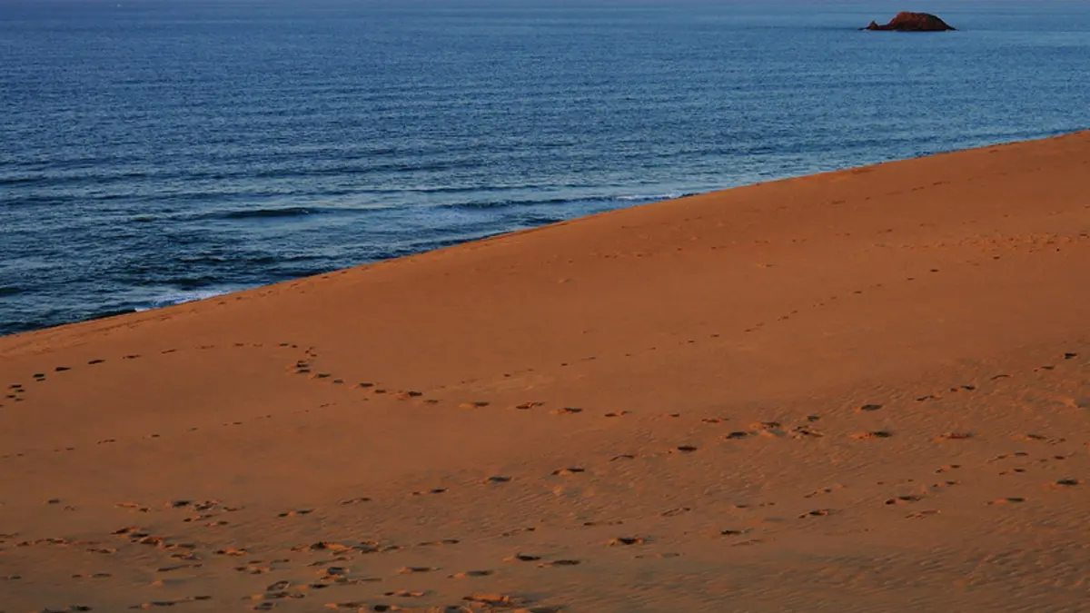 Tottori Sand Dunes beside the Sea of Japan in Tottori, Japan