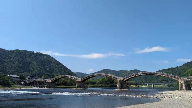 Kintaikyo Bridge over the Nishiki River in Iwakuni, Yamaguchi