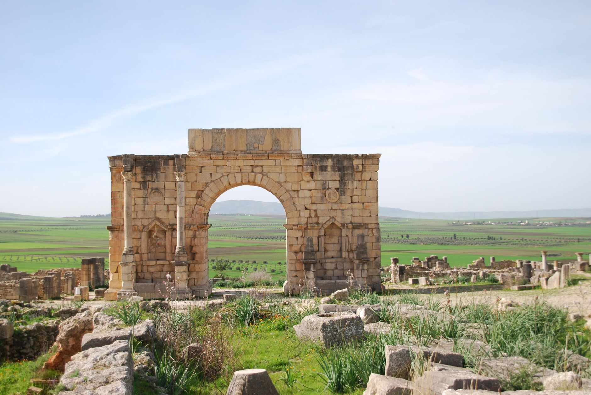 Roman ruins at Volubilis near Meknes