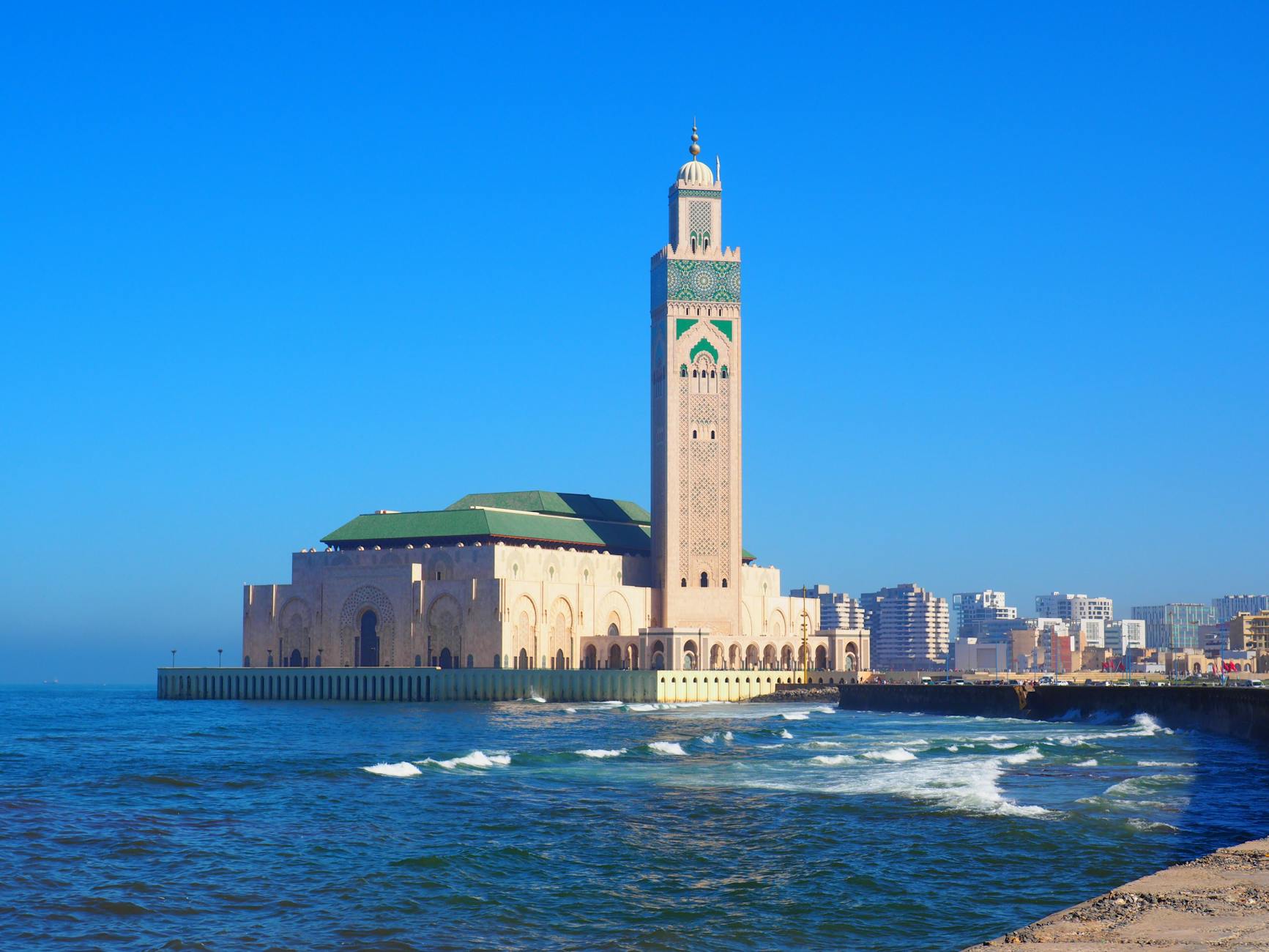Hassan II Mosque on the Atlantic coast, Casablanca