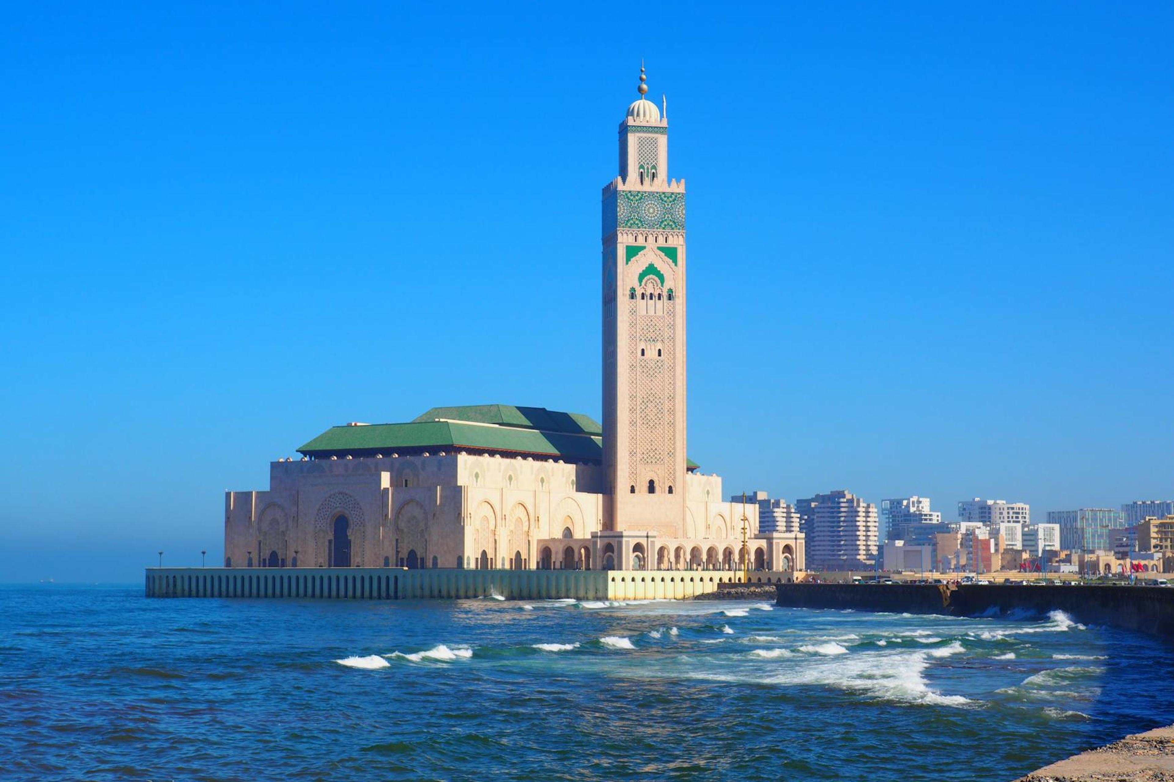 Hassan II Mosque on the Atlantic coast, Casablanca