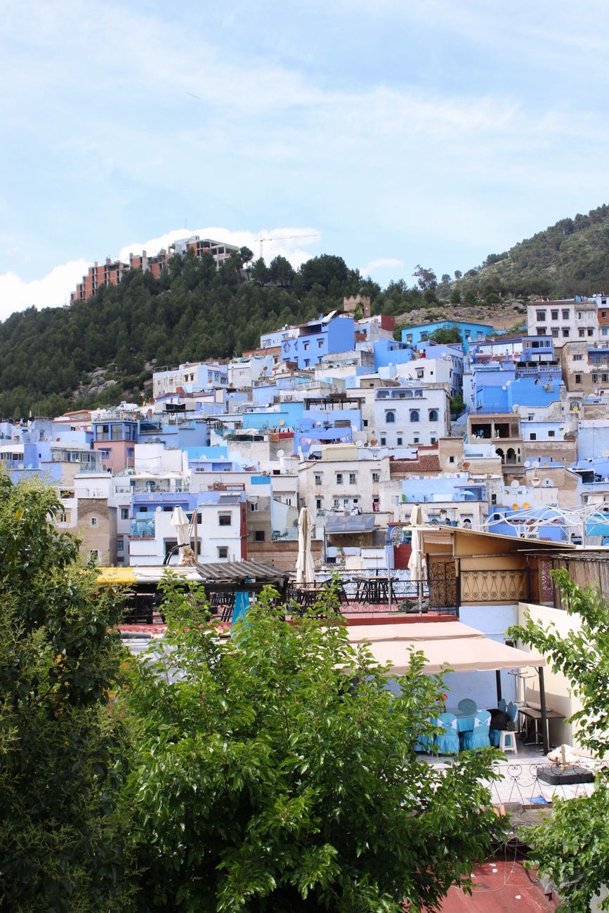 The blue-washed hillside town of Chefchaouen