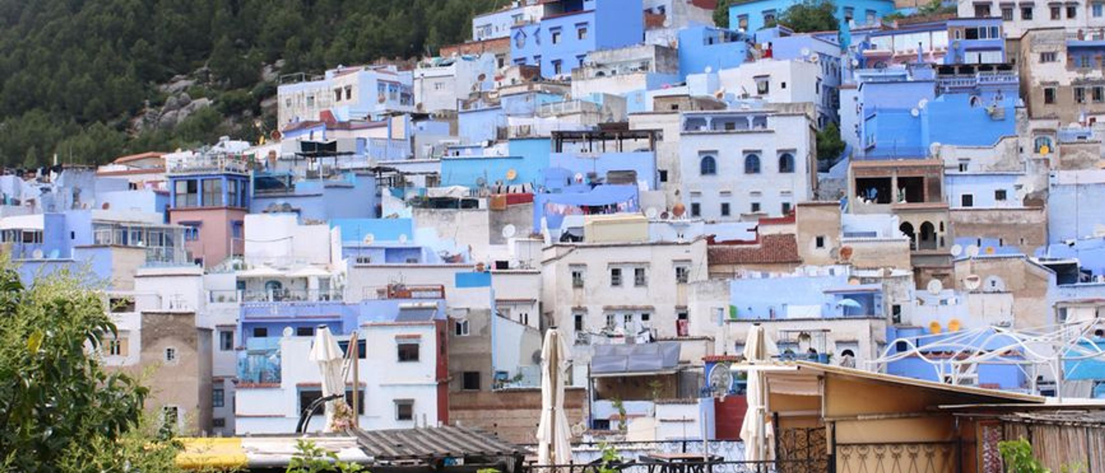 The blue-washed hillside town of Chefchaouen