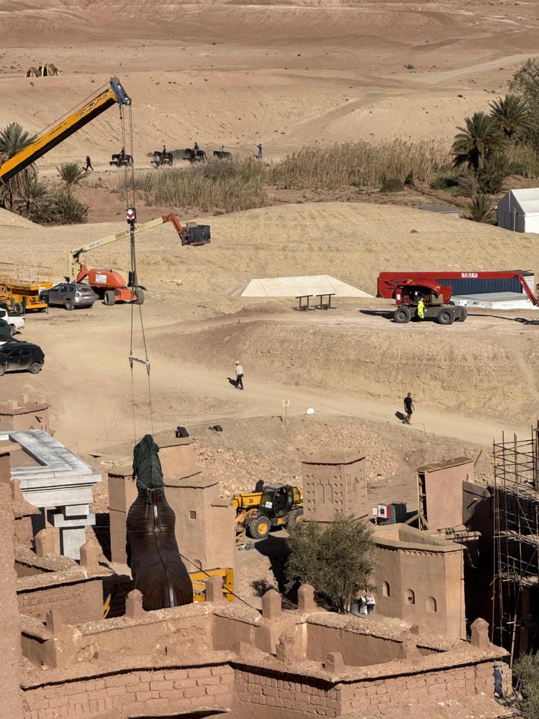 Set construction near Aït Benhaddou for The Odyssey production