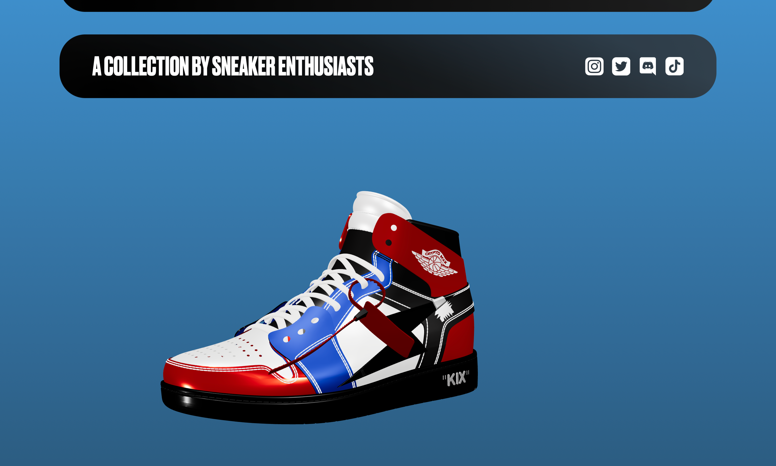 Crypto Kix Screenshot: "A Collection of Sneaker Enthusiasts"