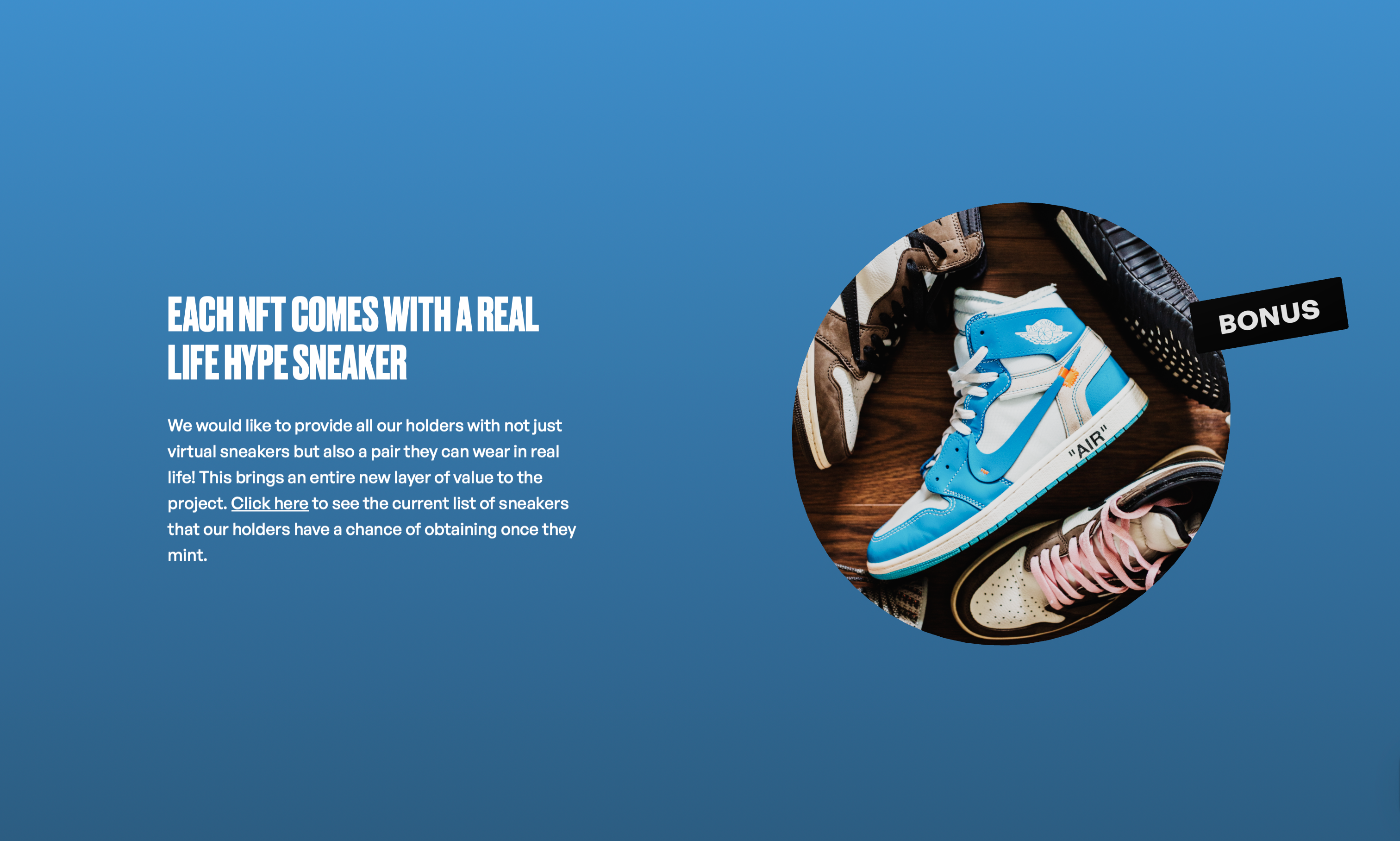 Crypto Kix Screenshot: "Each NFT Comes with a Real Life Hype Sneaker"