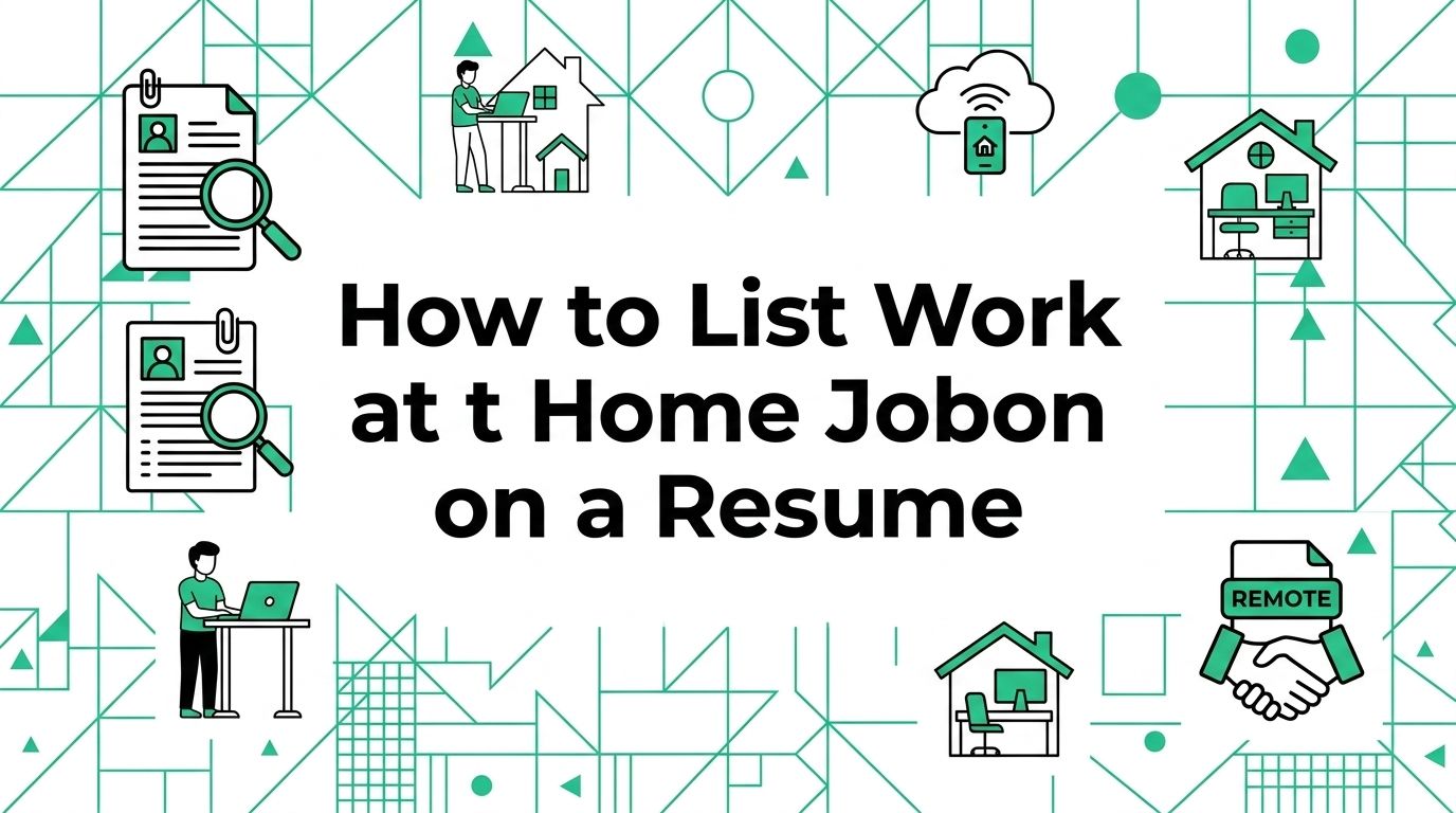 How to List Work at Home Jobs on a Resume
