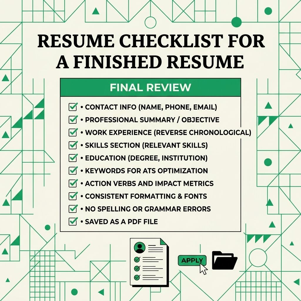 Resume Checklist for a Finished Resume