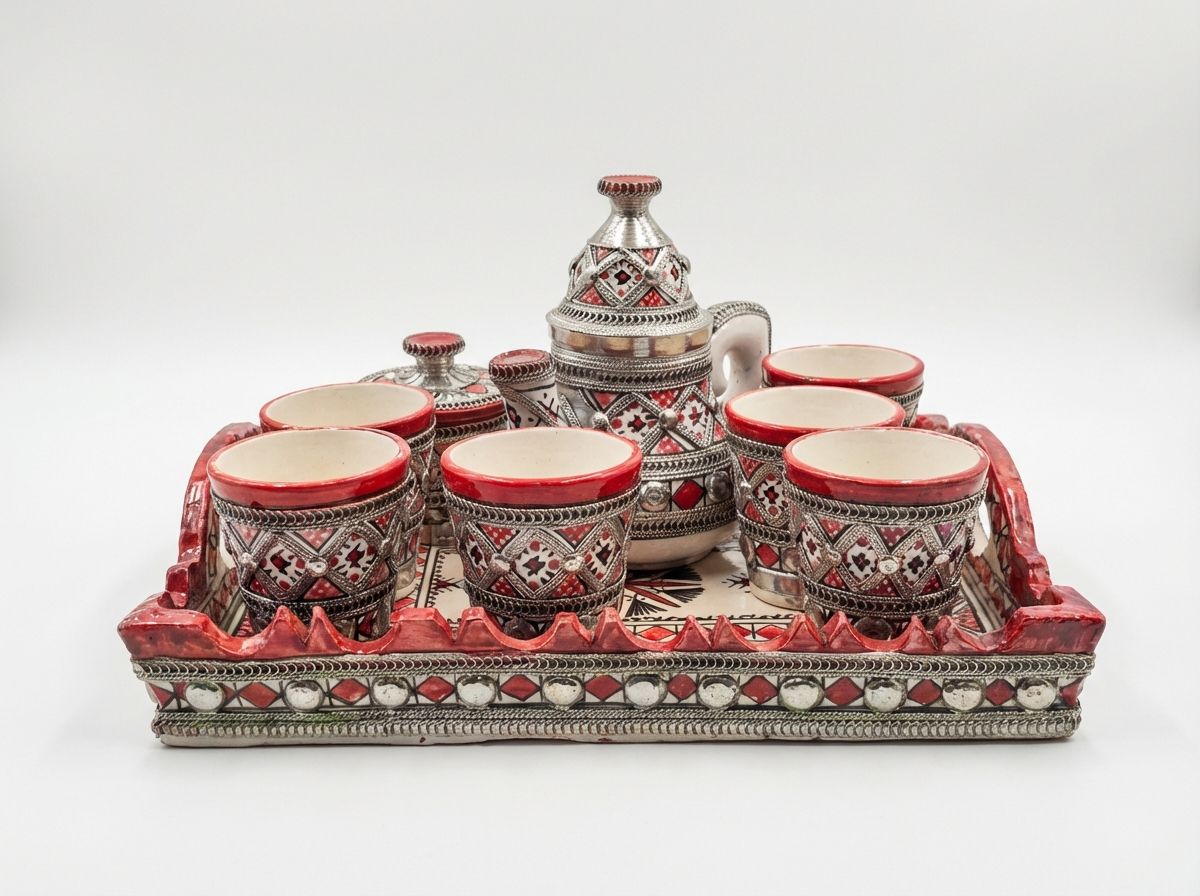 The 'Marrakech Filigree' Ceramic & Metal Tea Service view 2