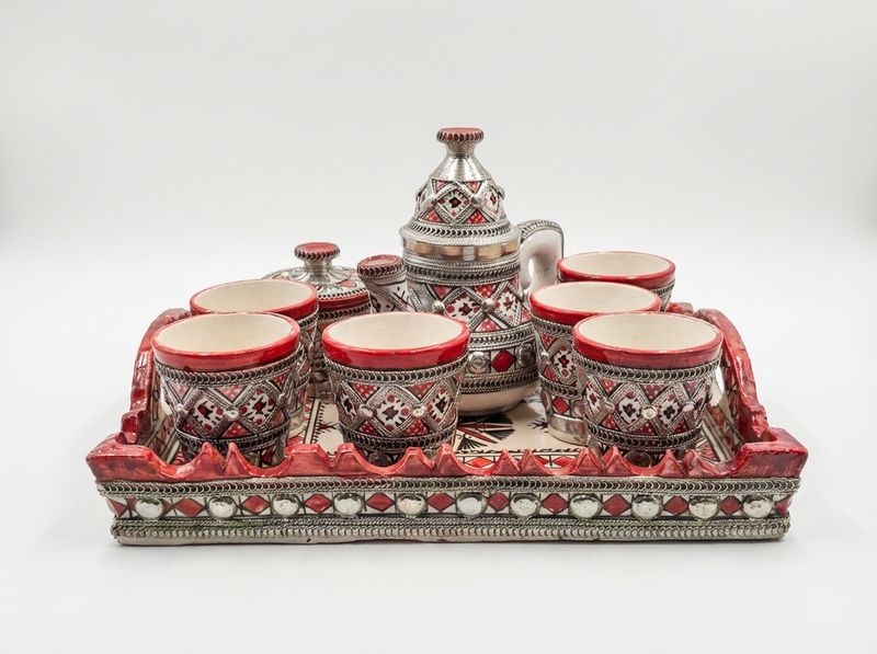 The 'Marrakech Filigree' Ceramic & Metal Tea Service