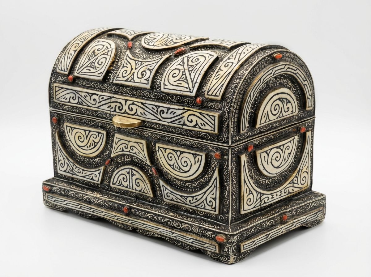 The Mogador Silver & Camel Bone Wedding Chest view 3