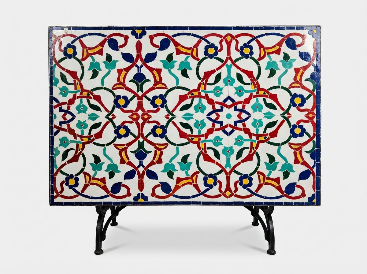 The 'Jardin de Fès' Arabesque Zellige Table view 2
