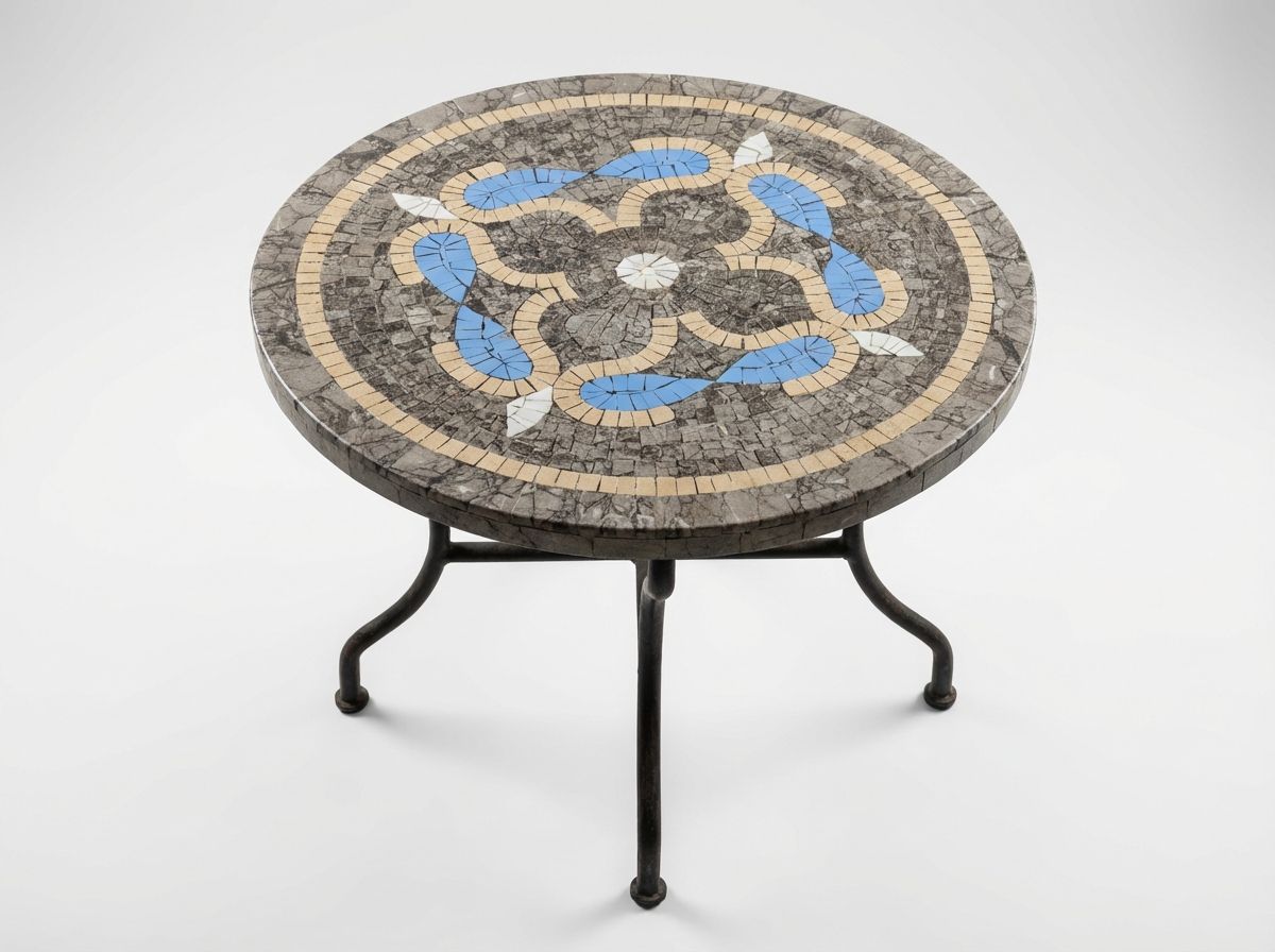 The Volubilis Azure Zellige Table view 3