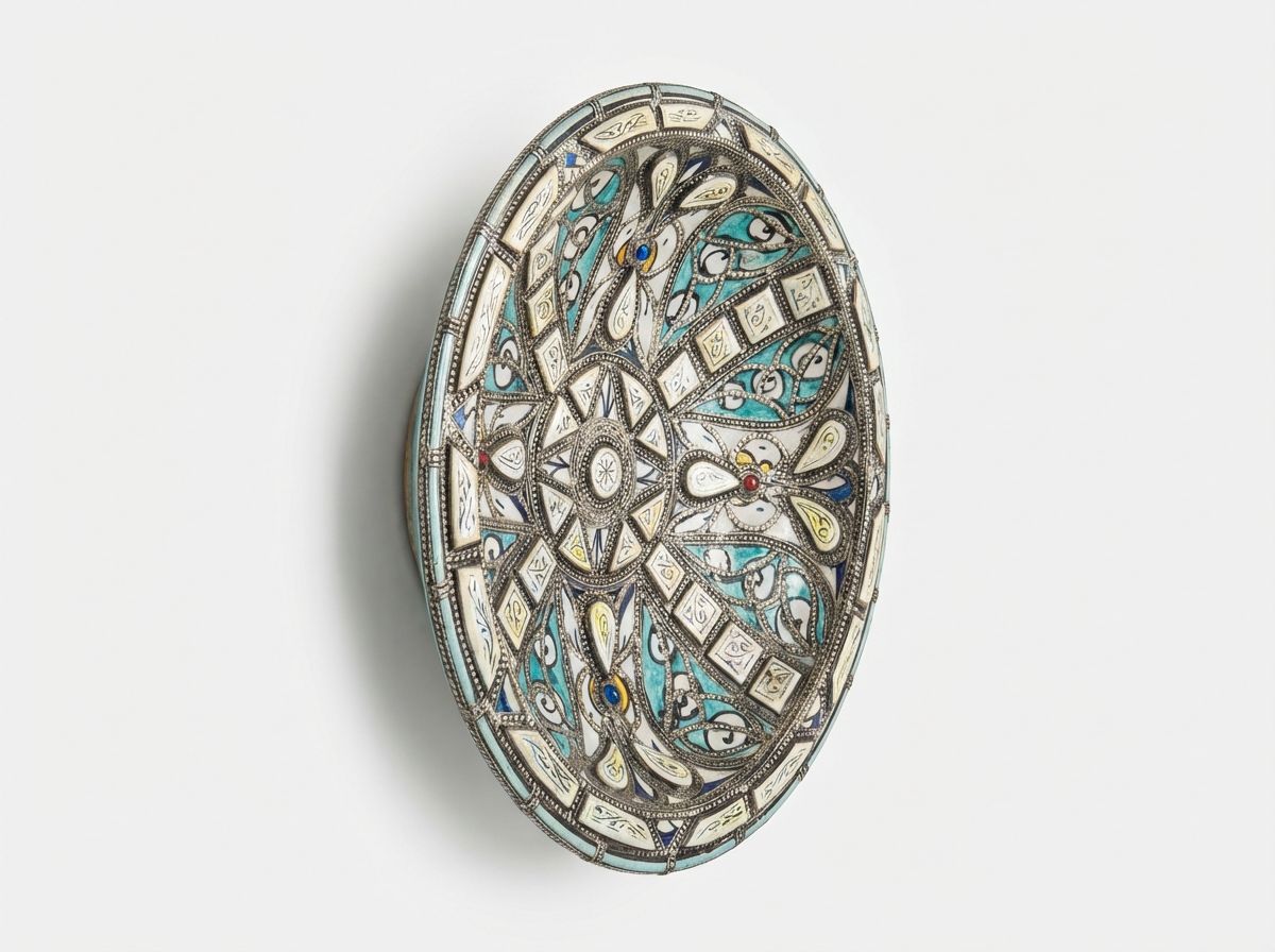 The Zahra Turquoise Filigree Wall Charger view 3