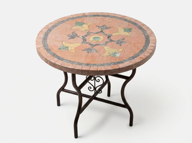 The Marrakech Rose: Pink Marble Zellige Bistro Table