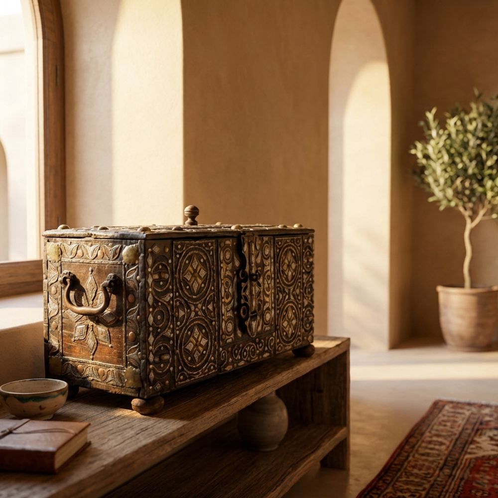 The Andalusian Star: Hand-Inlaid Moroccan Tea & Spice Chest