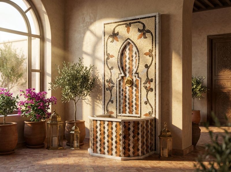 The Andalusian Garden Zellige Fountain detail