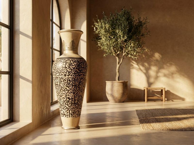 The Al-Khatib Calligraphy Floor Vase detail