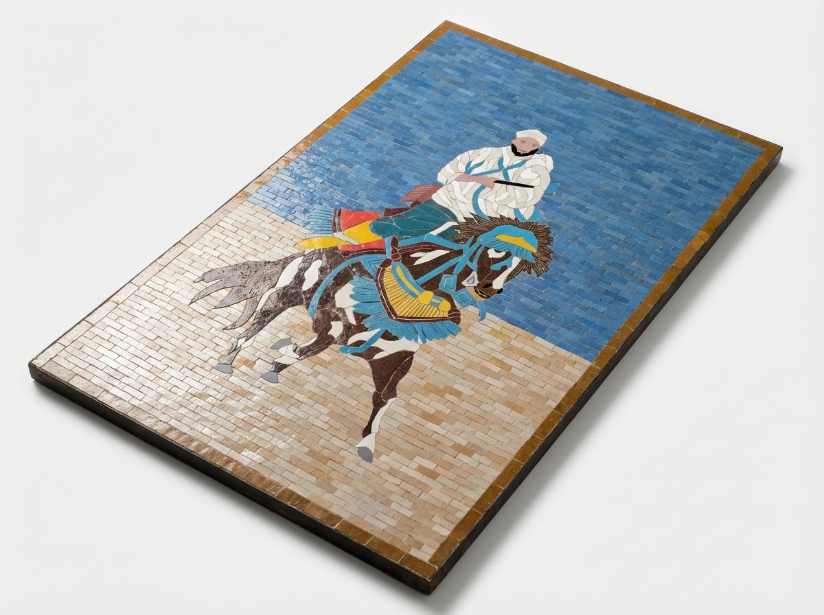 The Fantasia Horseman: Pictorial Zellige Mosaic Panel view 3