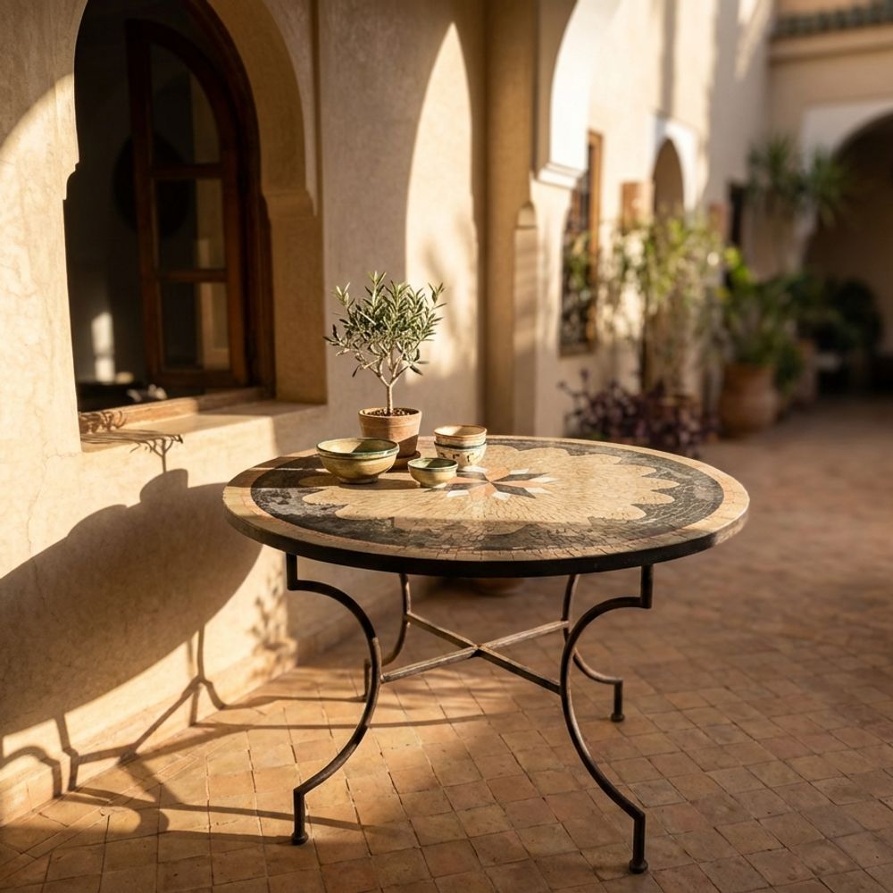 Sahara Starburst Marble Mosaic Tabletop