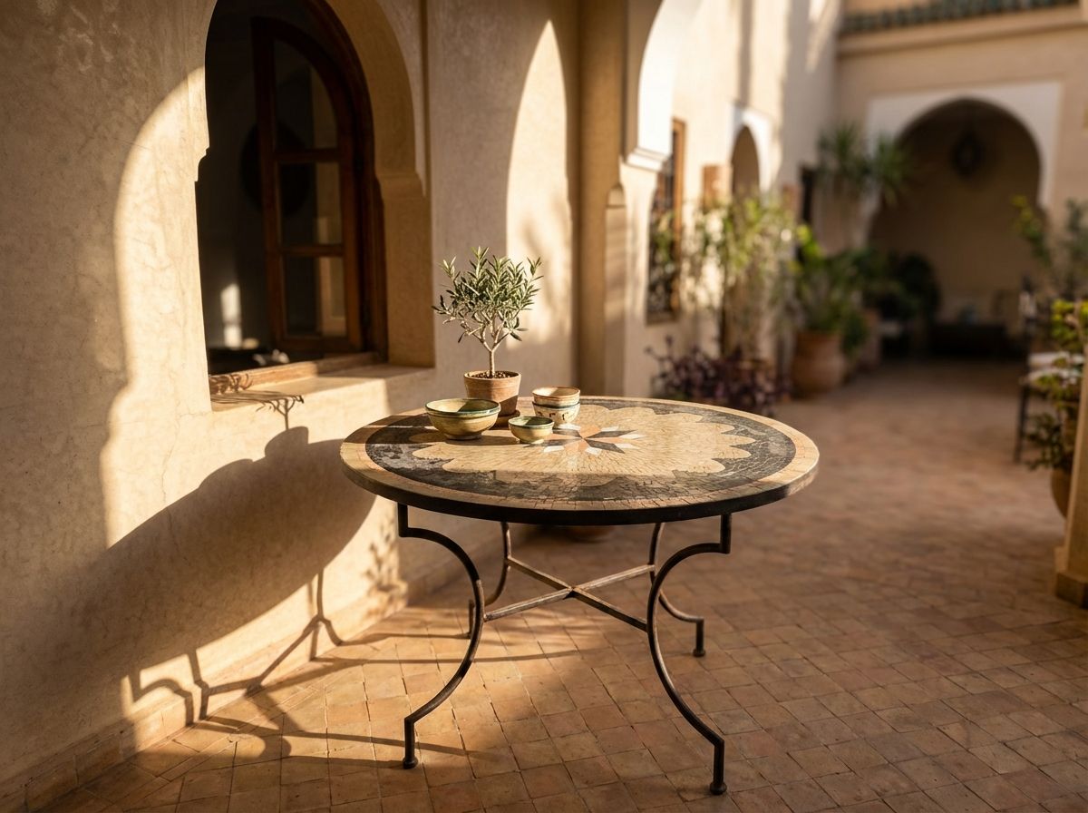 Sahara Starburst Marble Mosaic Tabletop main view