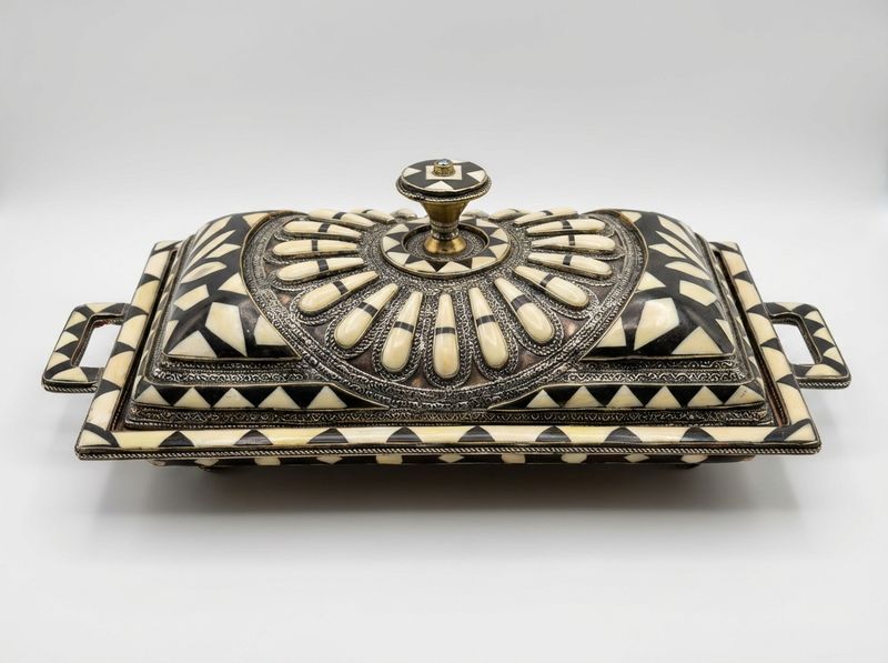 The Royal Atlas Bone Inlay & Filigree Serving Cloche
