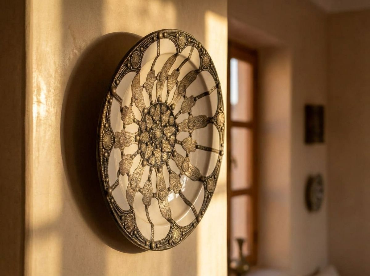 The Maghreb Star & Khamsa Metal-Clad Charger view 3