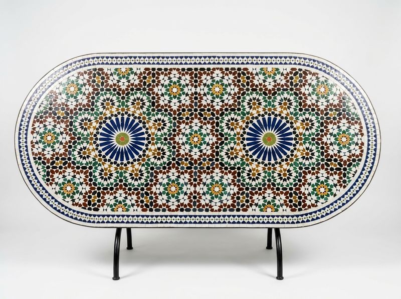 The Fes Andalusian Oval Zellige Dining Table