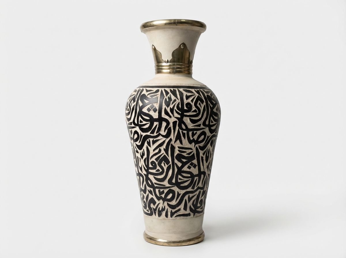 The 'Khatt' Monochrome Calligraphy Floor Vase main view