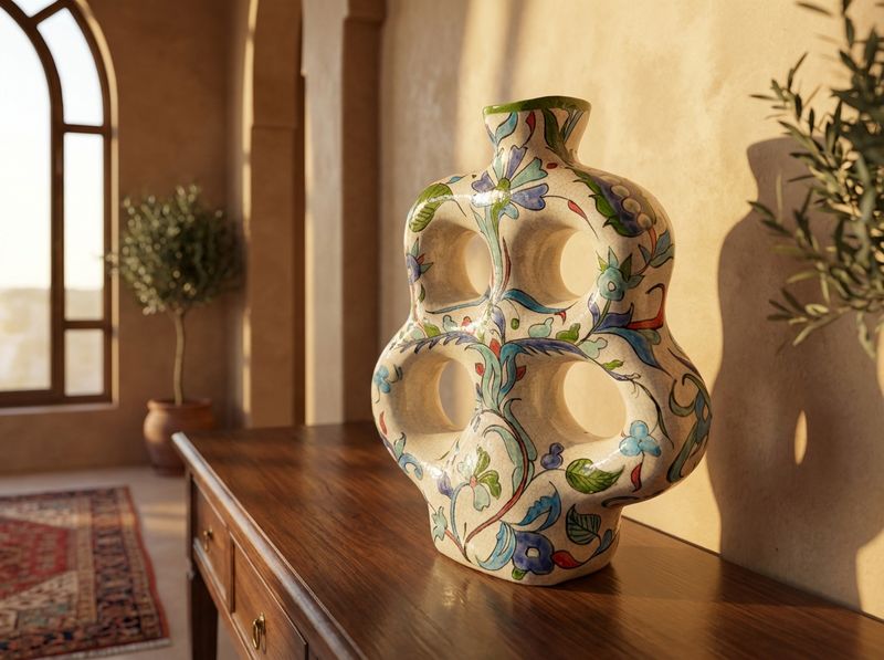 The 'Jardin de Fes' Sculptural Ceramic Vase detail
