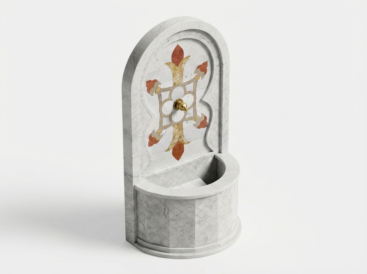 The Royal Andalusian Marble & Brass Wall Fountain view 3