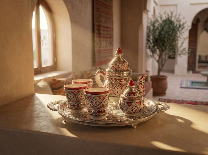 The 'Fassi' Filigree & Enamel Royal Tea Service detail