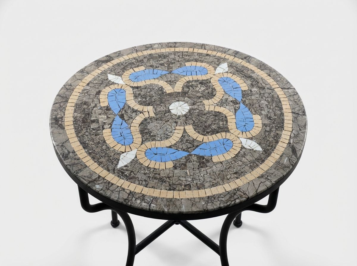 The Volubilis Azure Zellige Table view 2