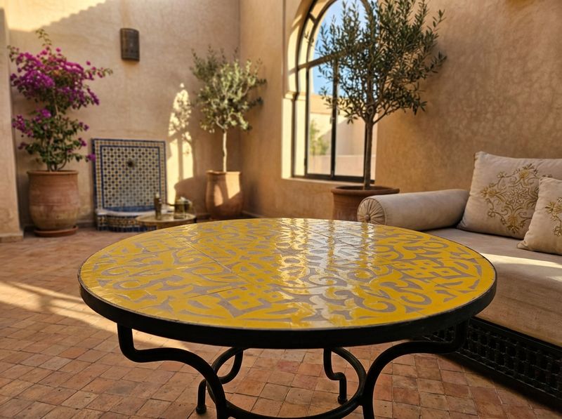 Soleil de Fès Zellige Bistro Table detail