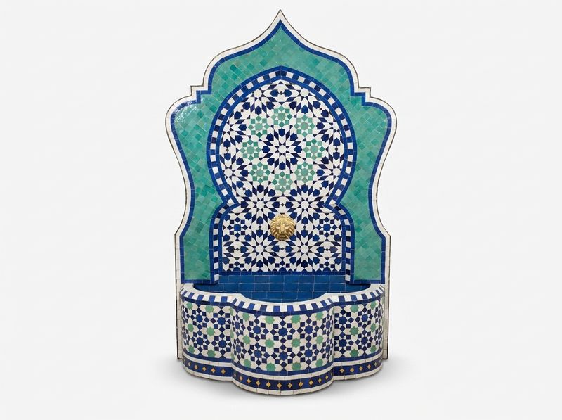 The Chefchaouen Azure & Emerald Zellige Fountain