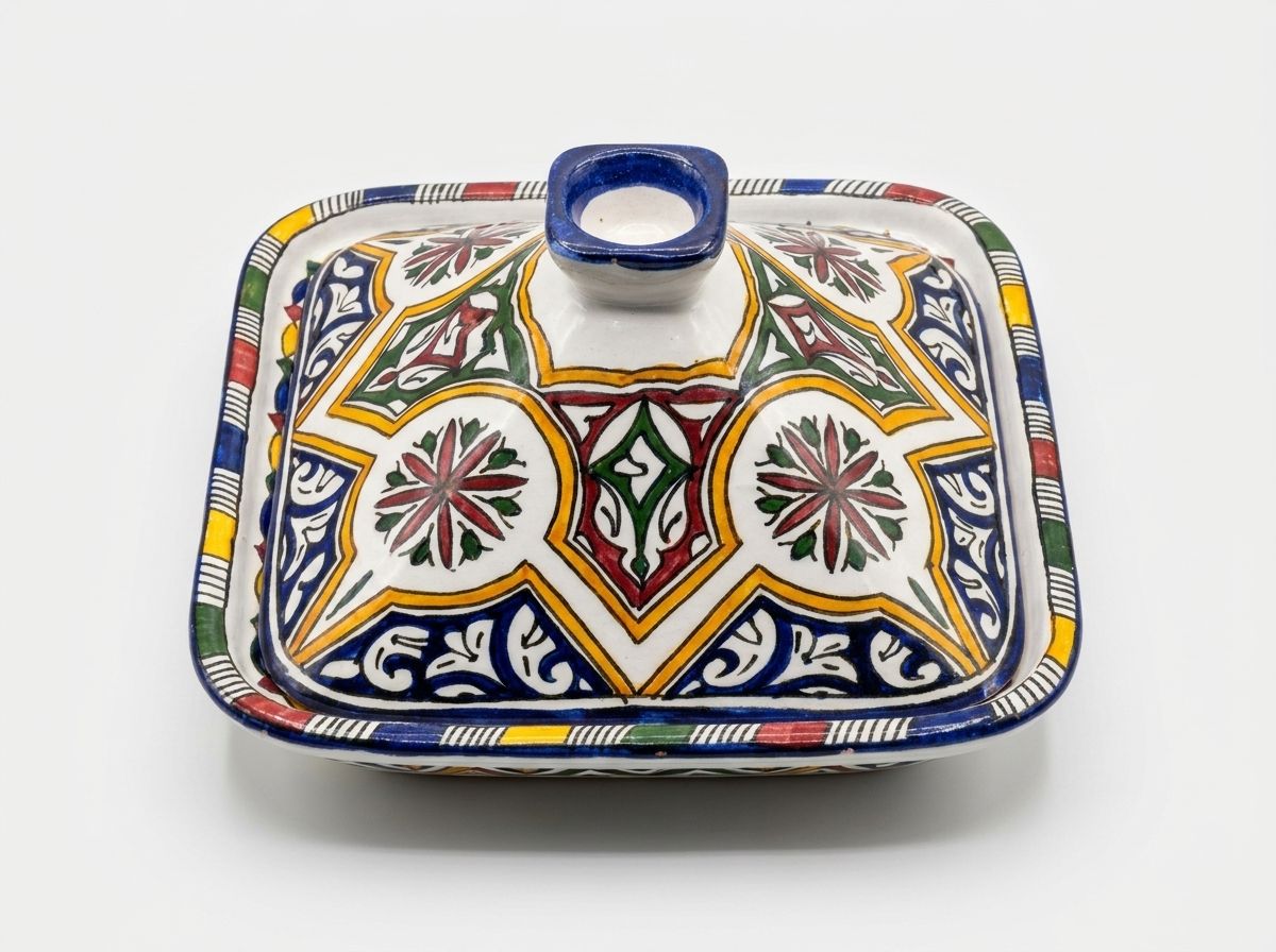 The Fassi Square Serving Tagine - Arabesque main view