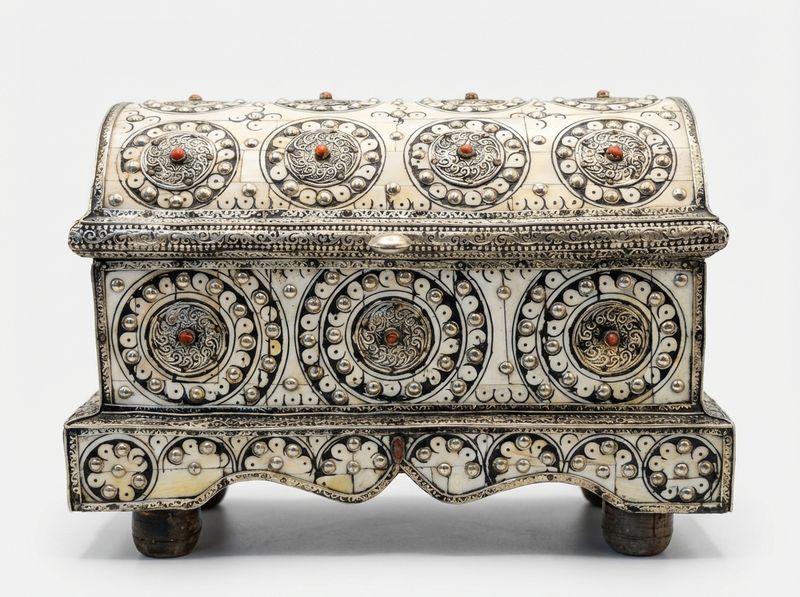 The Marrakech Royal Camel Bone & Silver Inlay Chest