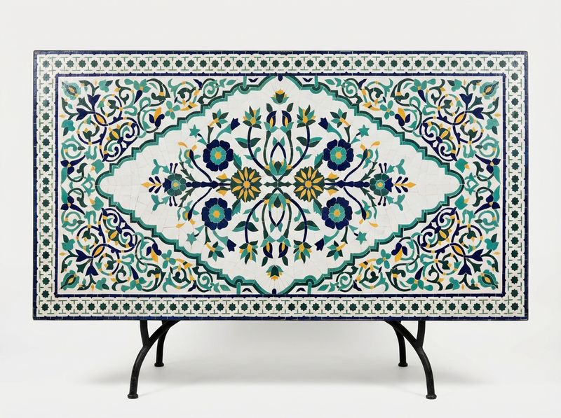 The Andalusian Garden: Floral Zellige Mosaic Dining Table