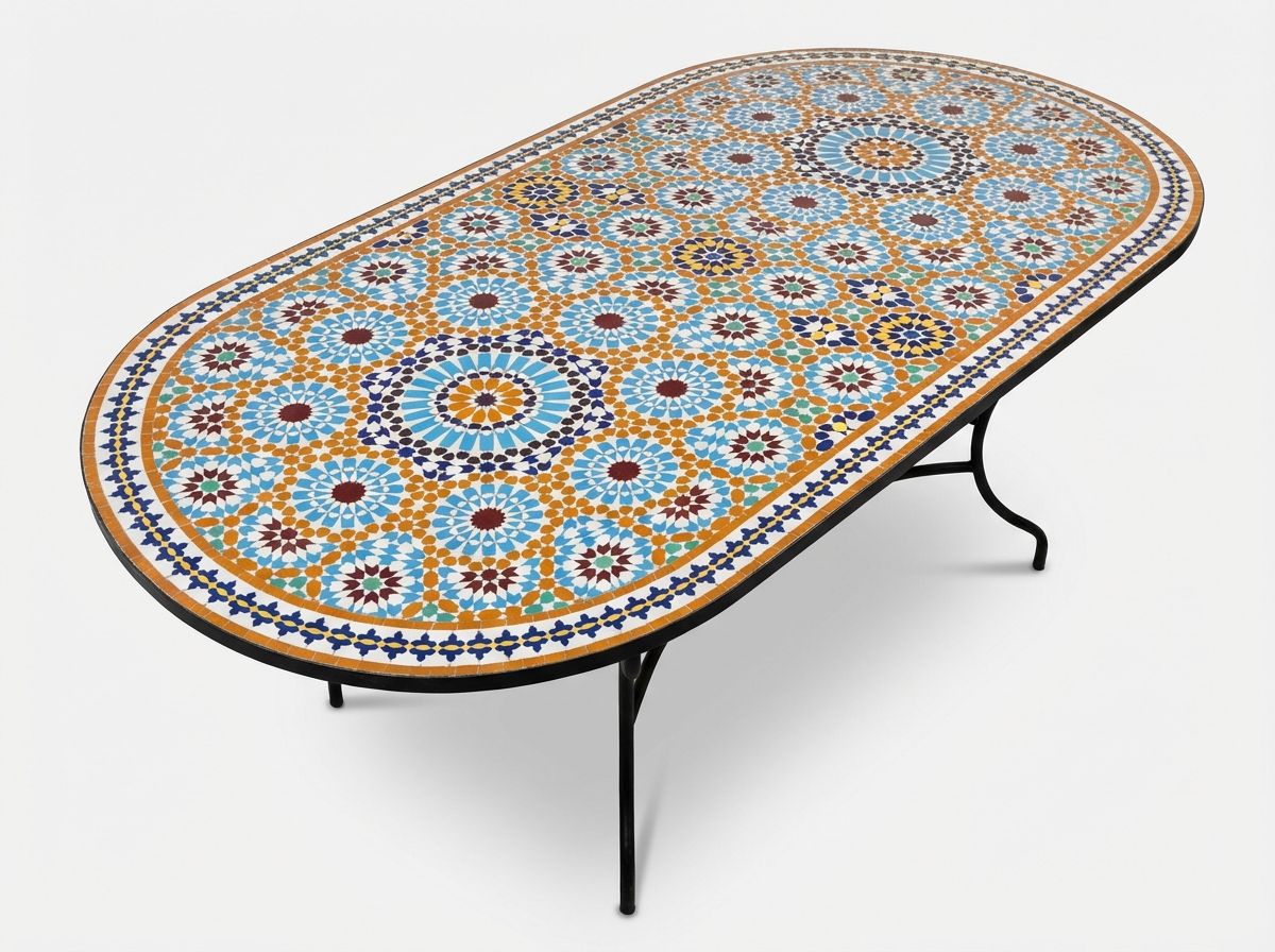 The Fez Oval Zellige Dining Table view 3