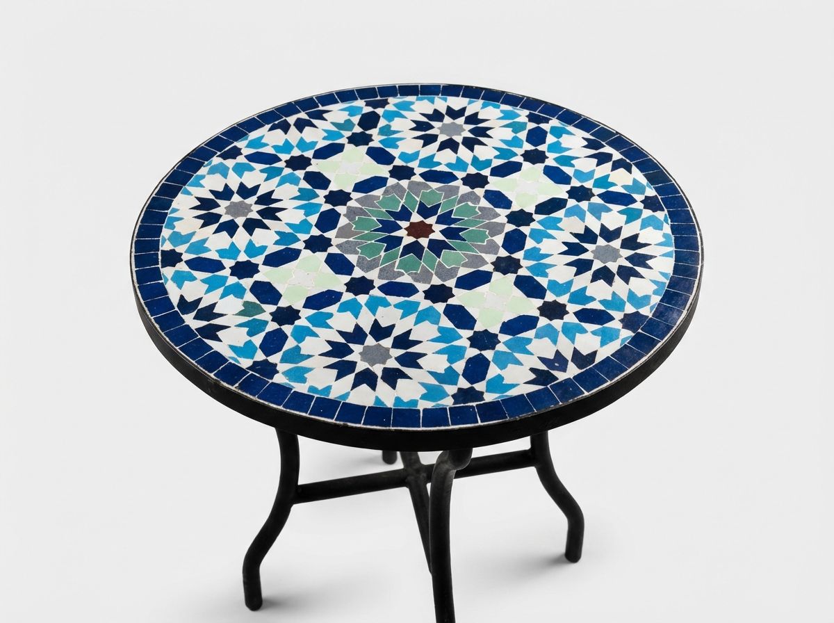 The Chefchaouen Star: Blue Zellige Bistro Table view 3