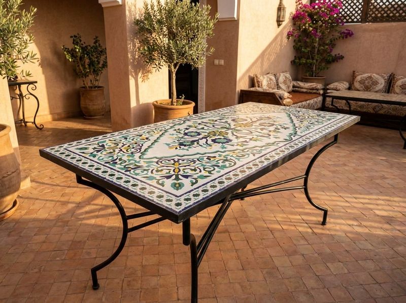 The Andalusian Garden: Fes Zellige Dining Table detail