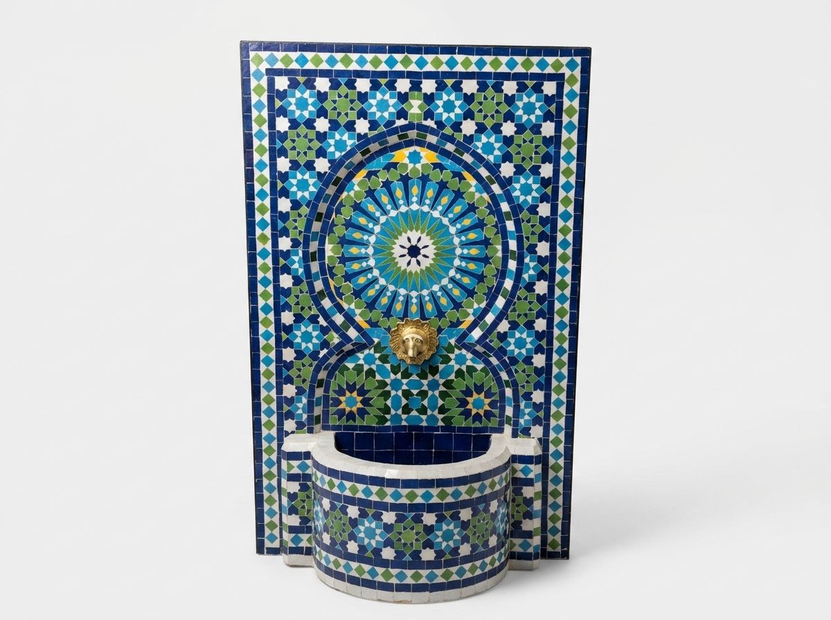 The Azure Fez Zellige Wall Fountain view 2