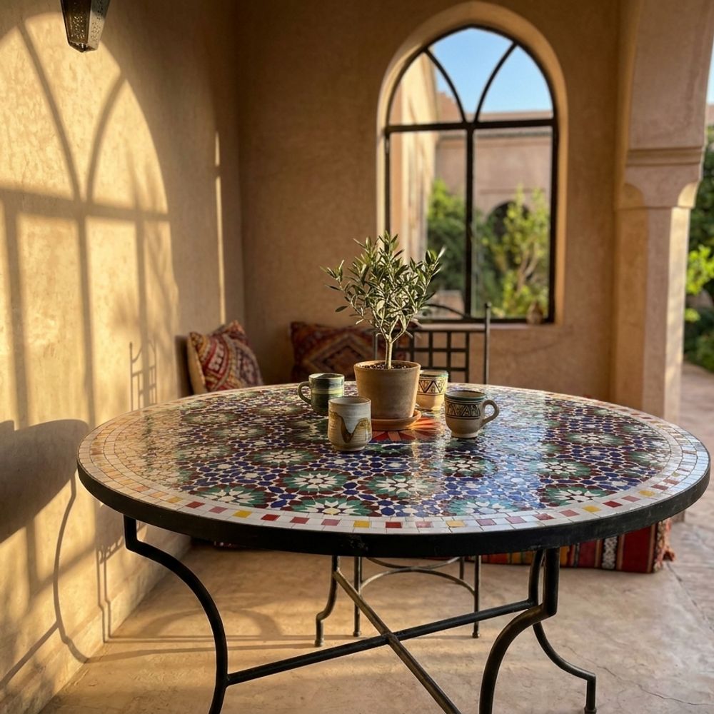 The Fes Starburst Zellige Patio Table