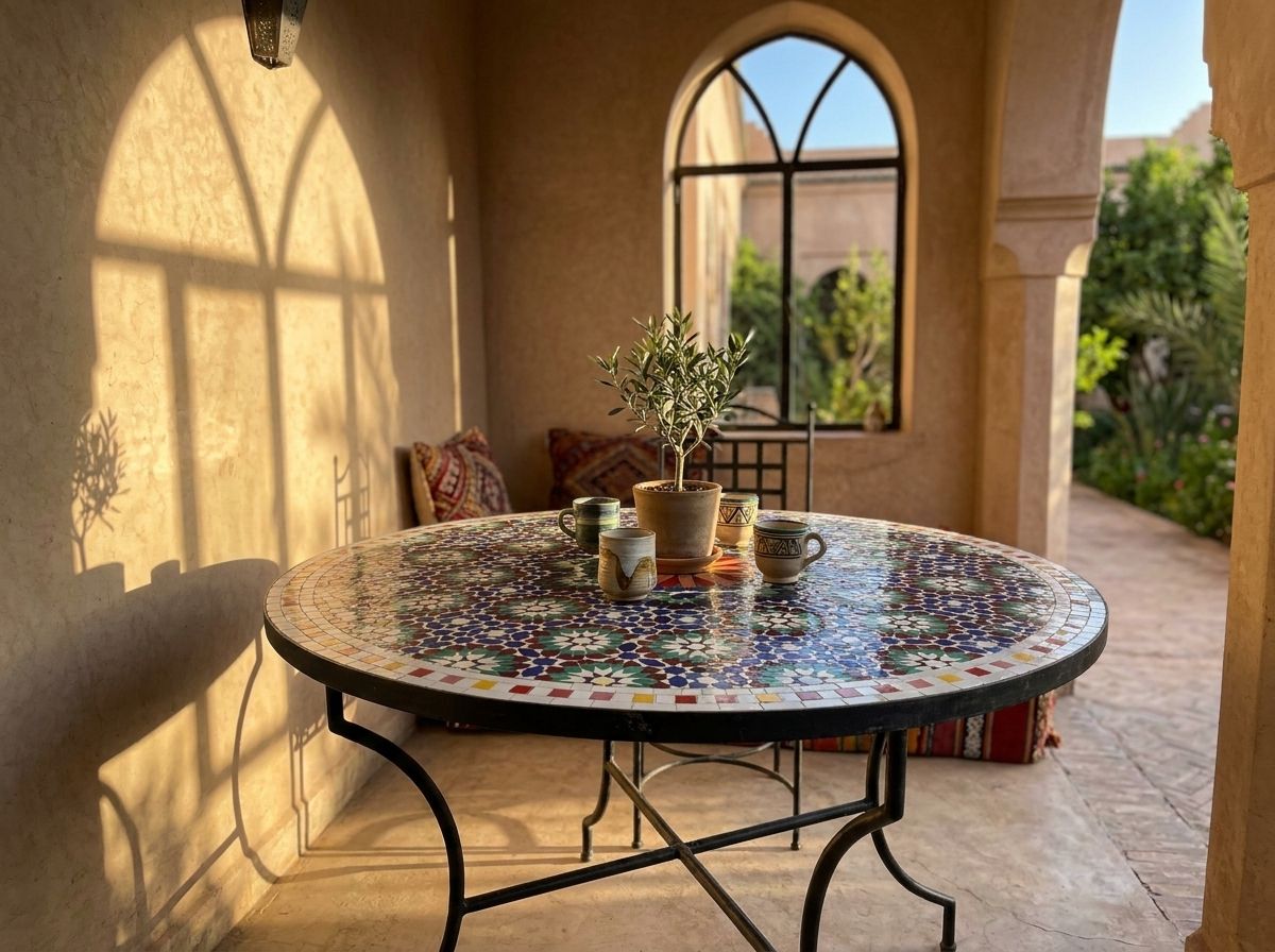 The Fes Starburst Zellige Patio Table view 3